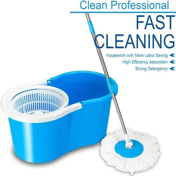 🧹✨ 360° Rotating Spin Mop & Bucket Set 🪣 | Includes 2 Microfiber Cloth Refills 🧼 | Extendable & Retractable Handle 📏 for Easy Cleaning 🏠