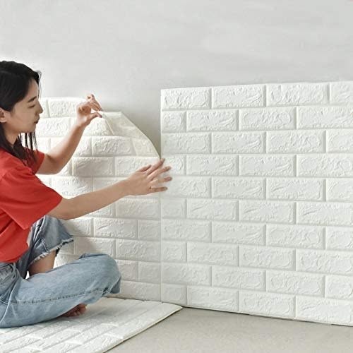 3D Self-Adhesive Brick Wall Panels
