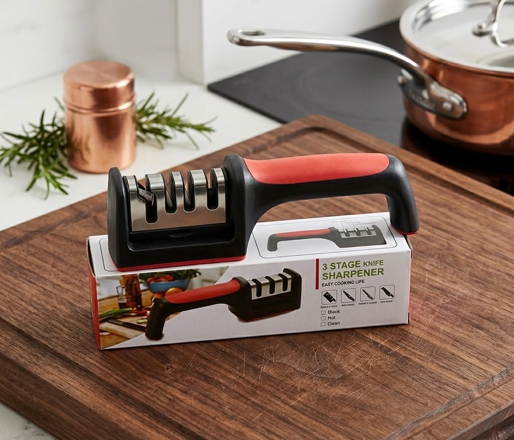Multi-Stage Knife Sharpening Tool for Kitchen Knives